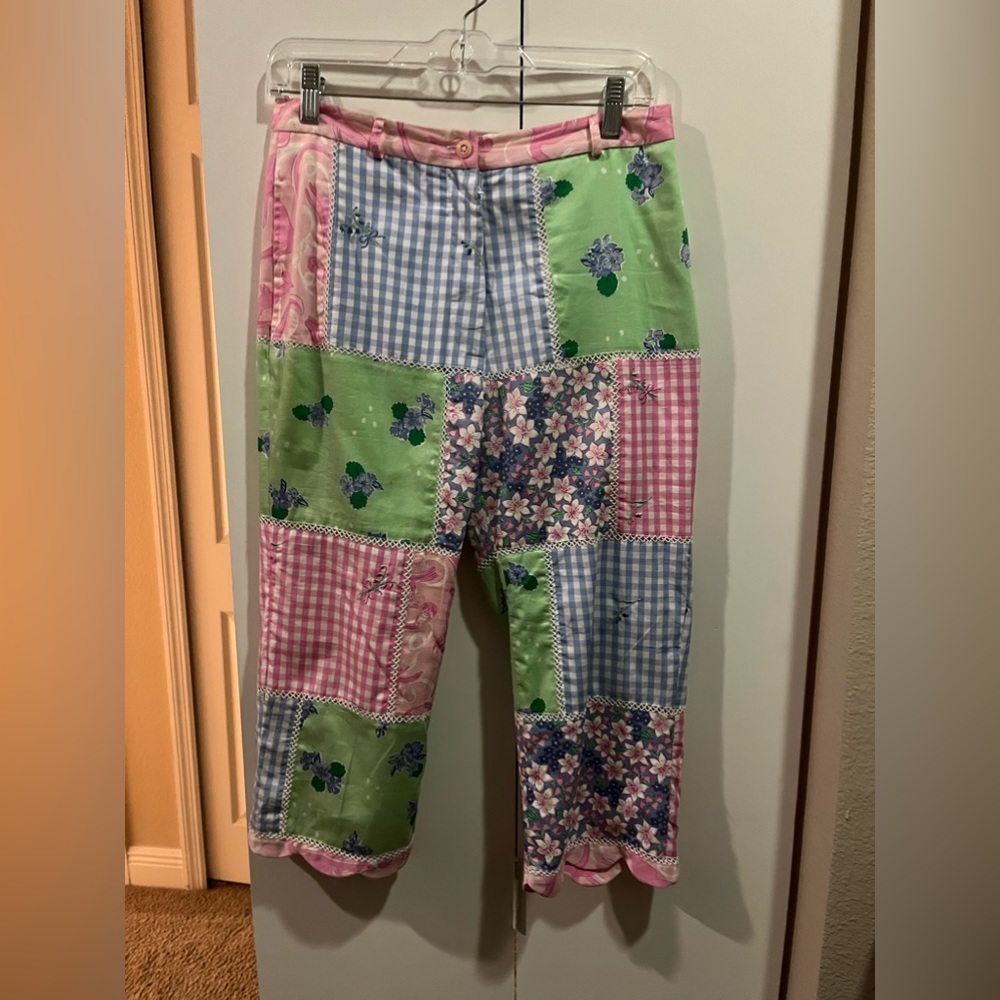 Lilly Pulitzer Crop Patchwork Pants - image 1